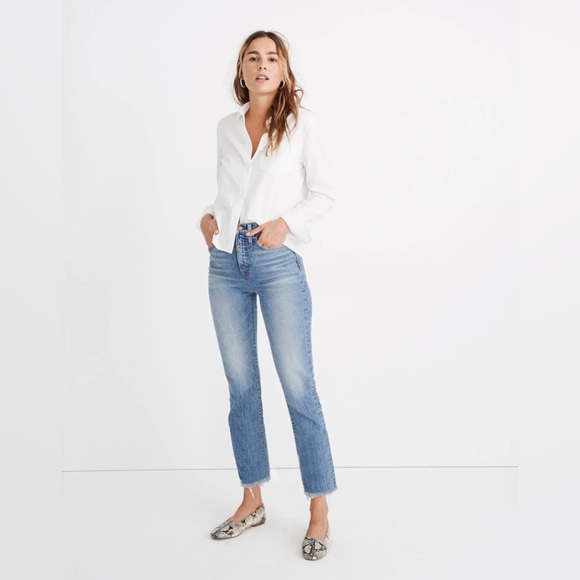 Madewell Denim - Madewell Women's The Perfect Vintage Crop Raw Hem Stretch Jeans  |  Size:  25
